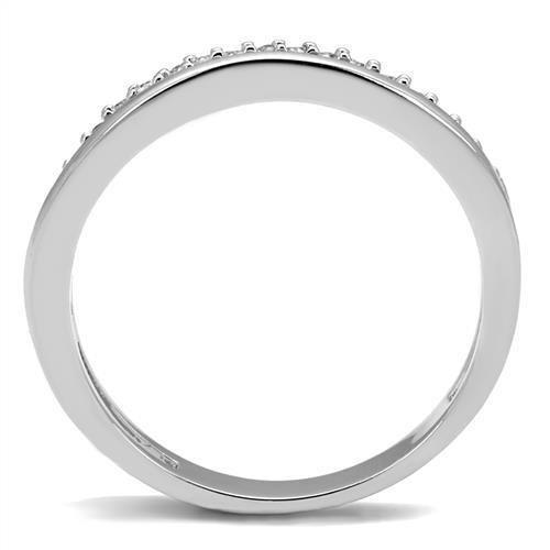 3W1229 - Rhodium Brass Ring with AAA Grade CZ in Clear