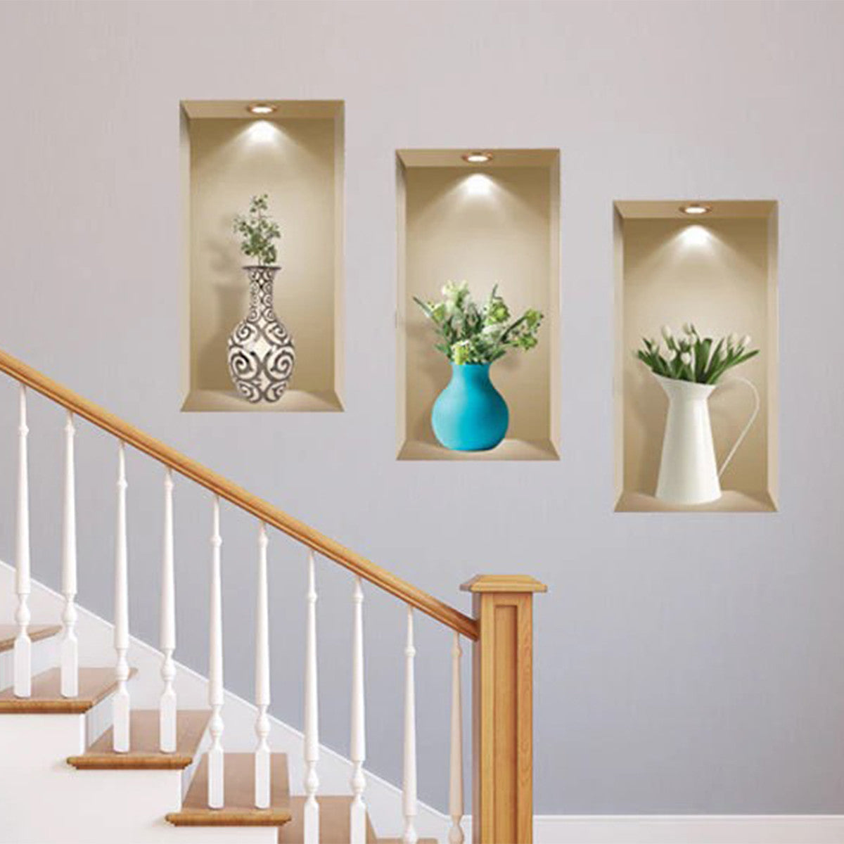 Set of Three Ada Faux Niche 3D Peel and Stick Wall Decals