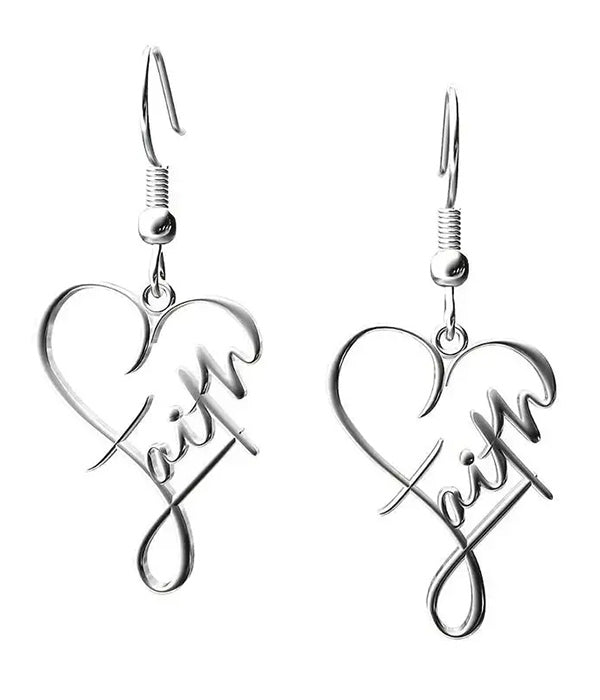 WIRE HEART EARRING - FAITH-0