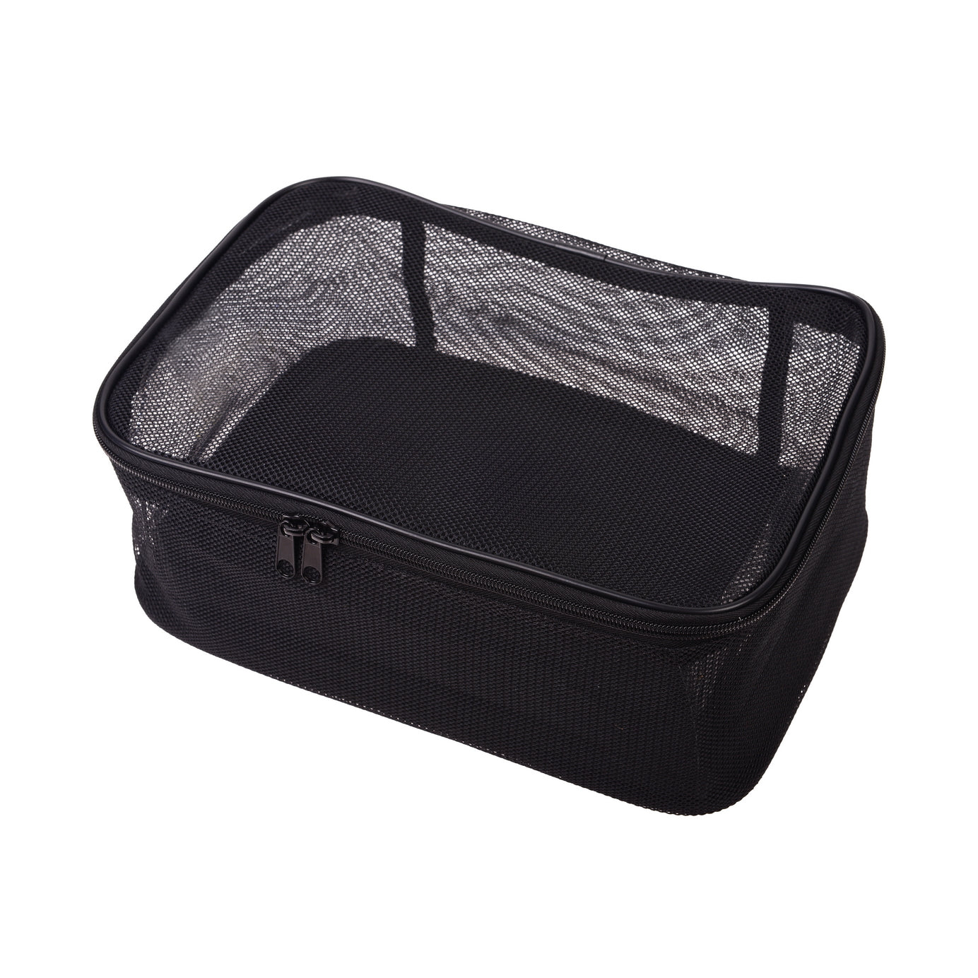 Assorted Size Cosmetics Travel Bag - Black Mesh - 3PC Set