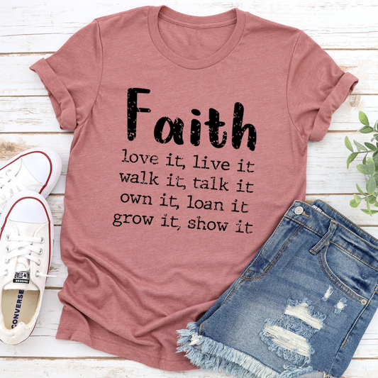 Faith Love It Live It T-Shirt-0
