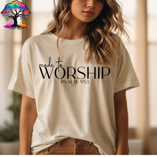 Christian-Made to Worship- Tshirt-0