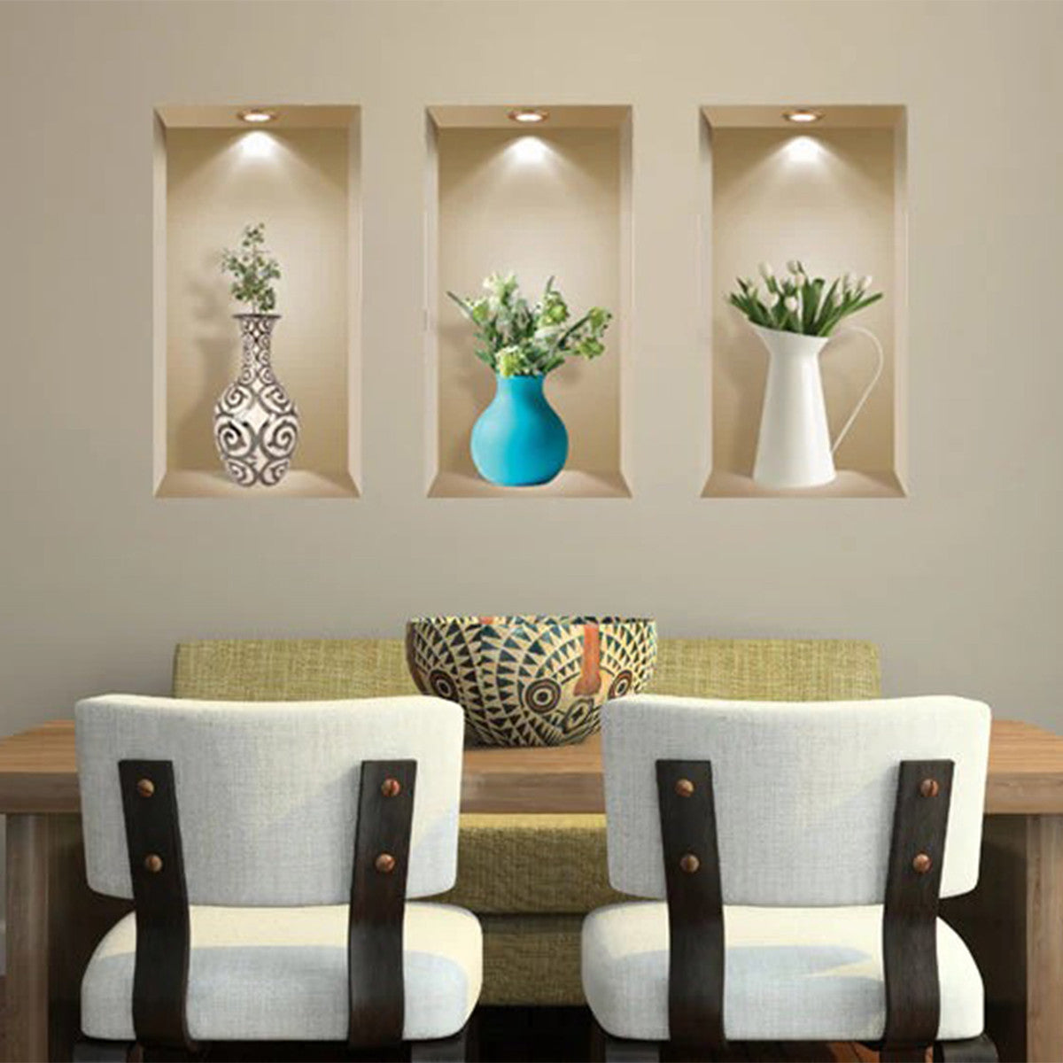 Set of Three Ada Faux Niche 3D Peel and Stick Wall Decals