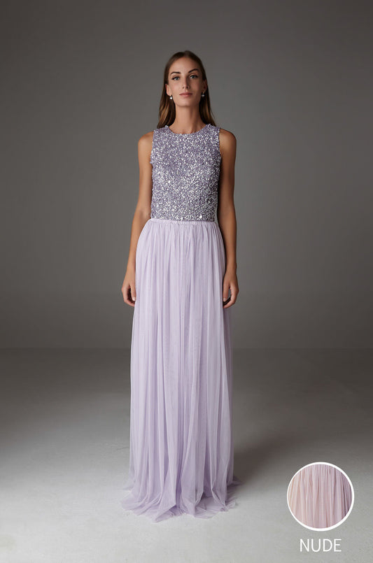 INES MAXI SKIRT NUDE