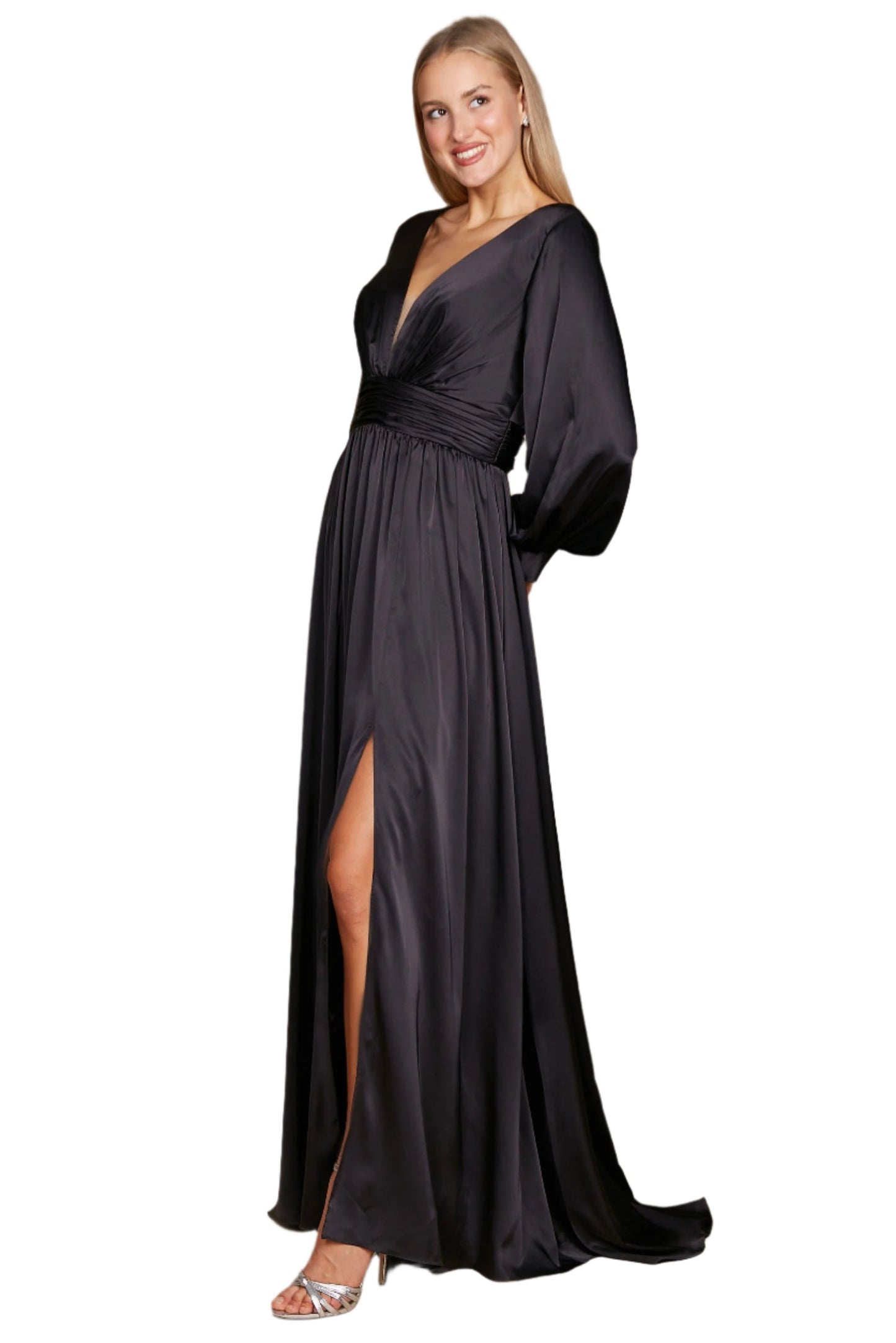 Kos Couture Full-Length Sleeve Formal Gown Evening Party Dress
