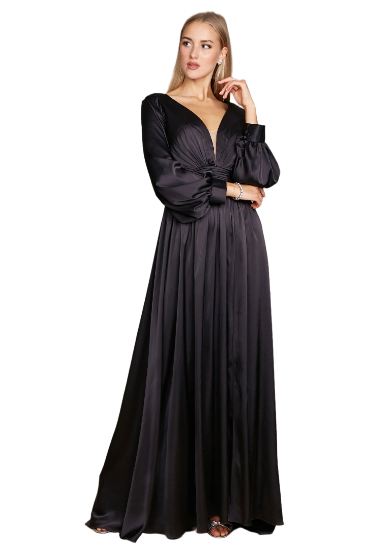 Kos Couture Full-Length Sleeve Formal Gown Evening Party Dress