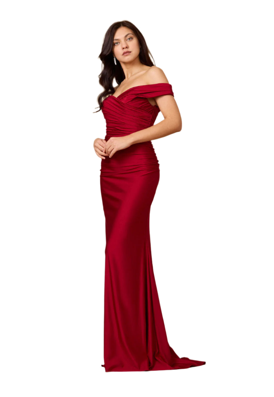 Kos Couture Full-Length Stretch Formal Gown Off Shoulder Dress-4