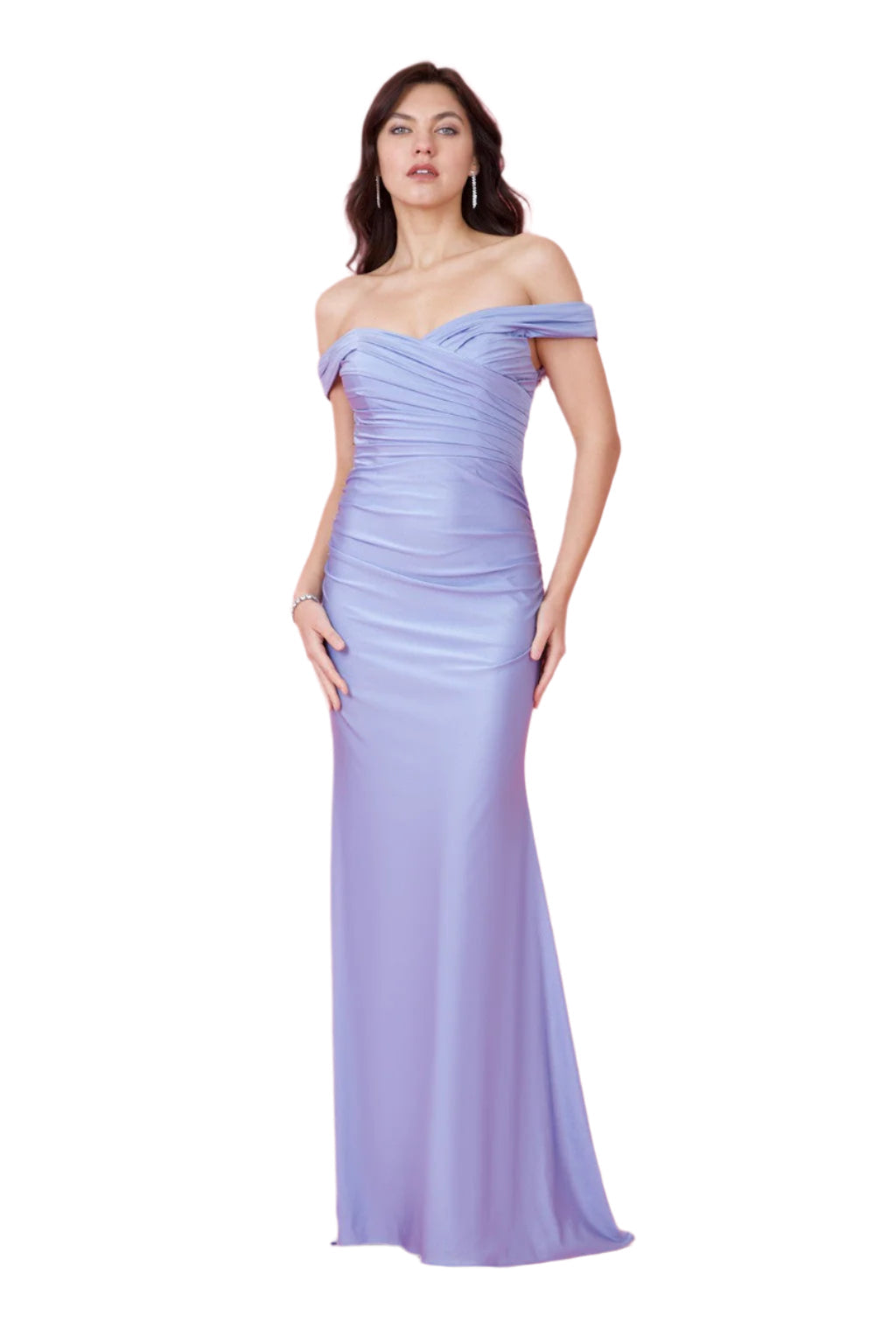 Kos Couture Full-Length Stretch Formal Gown Off Shoulder Dress-6