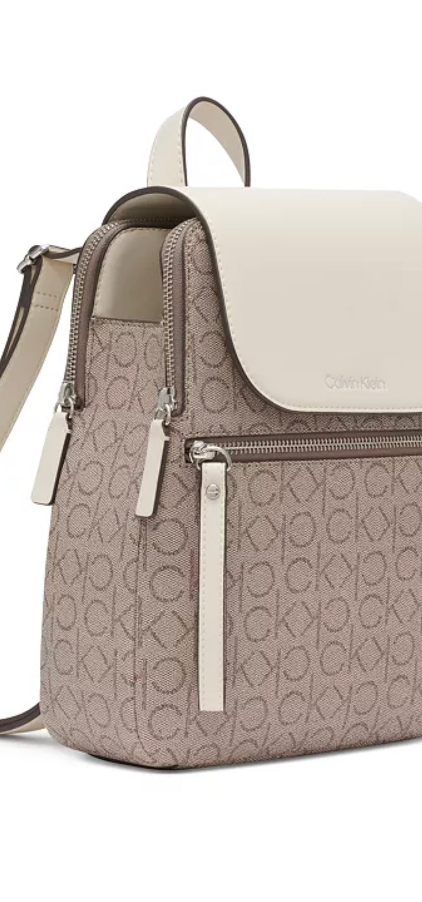 Backpack by Calvin Klein - Almond Taupe/White