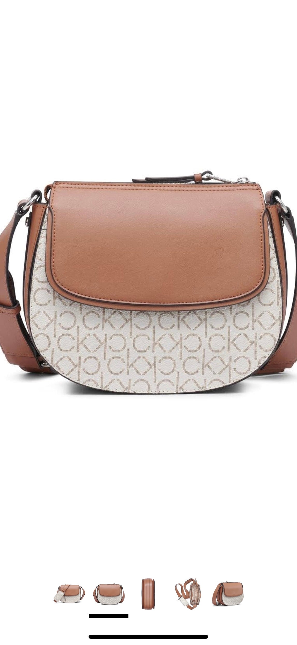 Calvin Klein Bella Novelty Crossbody - Vanilla/Khaki/Caramel Linear
