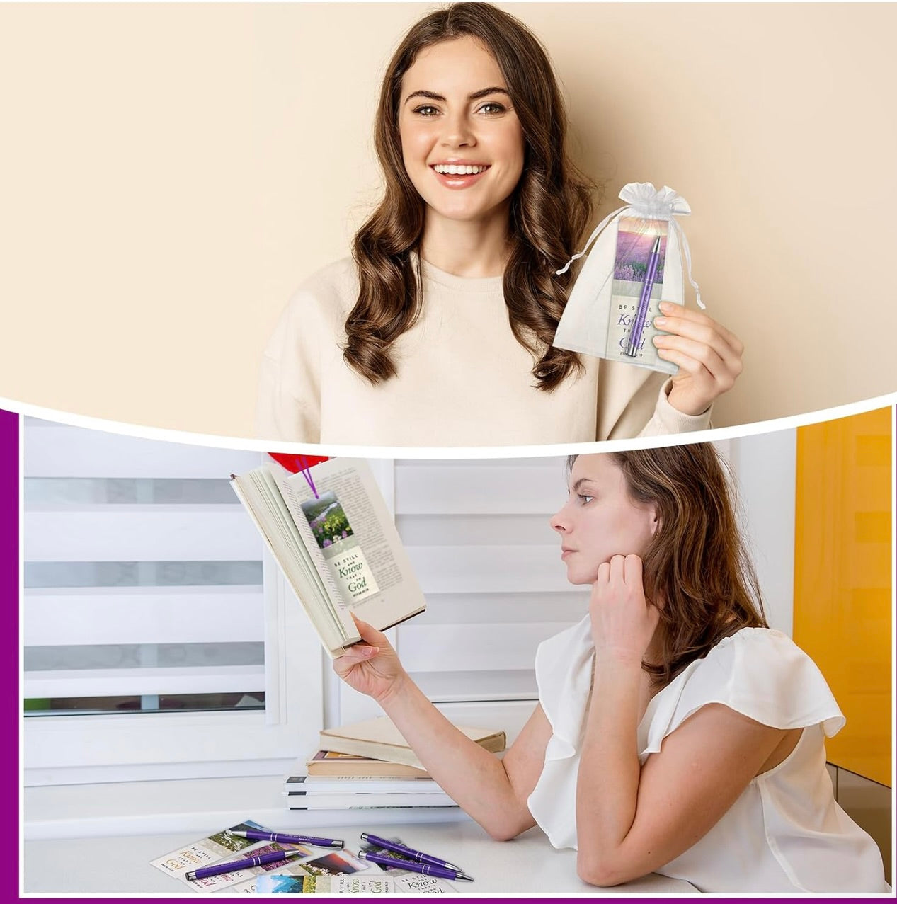 🌸"Be Still" Pen, Bookmark & Scripture Sticky Notes – Daily Reminders of His Word