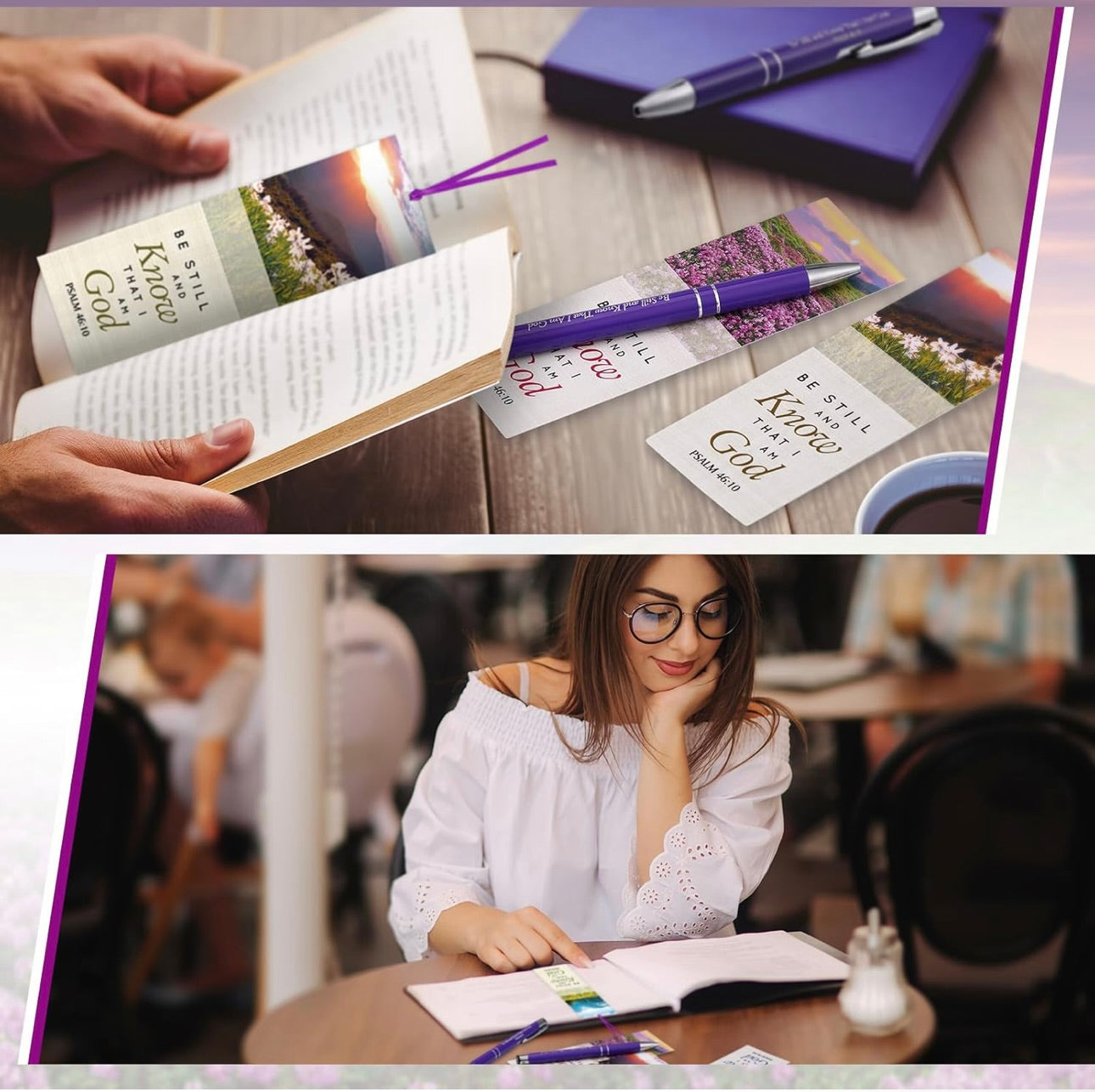 🌸"Be Still" Pen, Bookmark & Scripture Sticky Notes – Daily Reminders of His Word