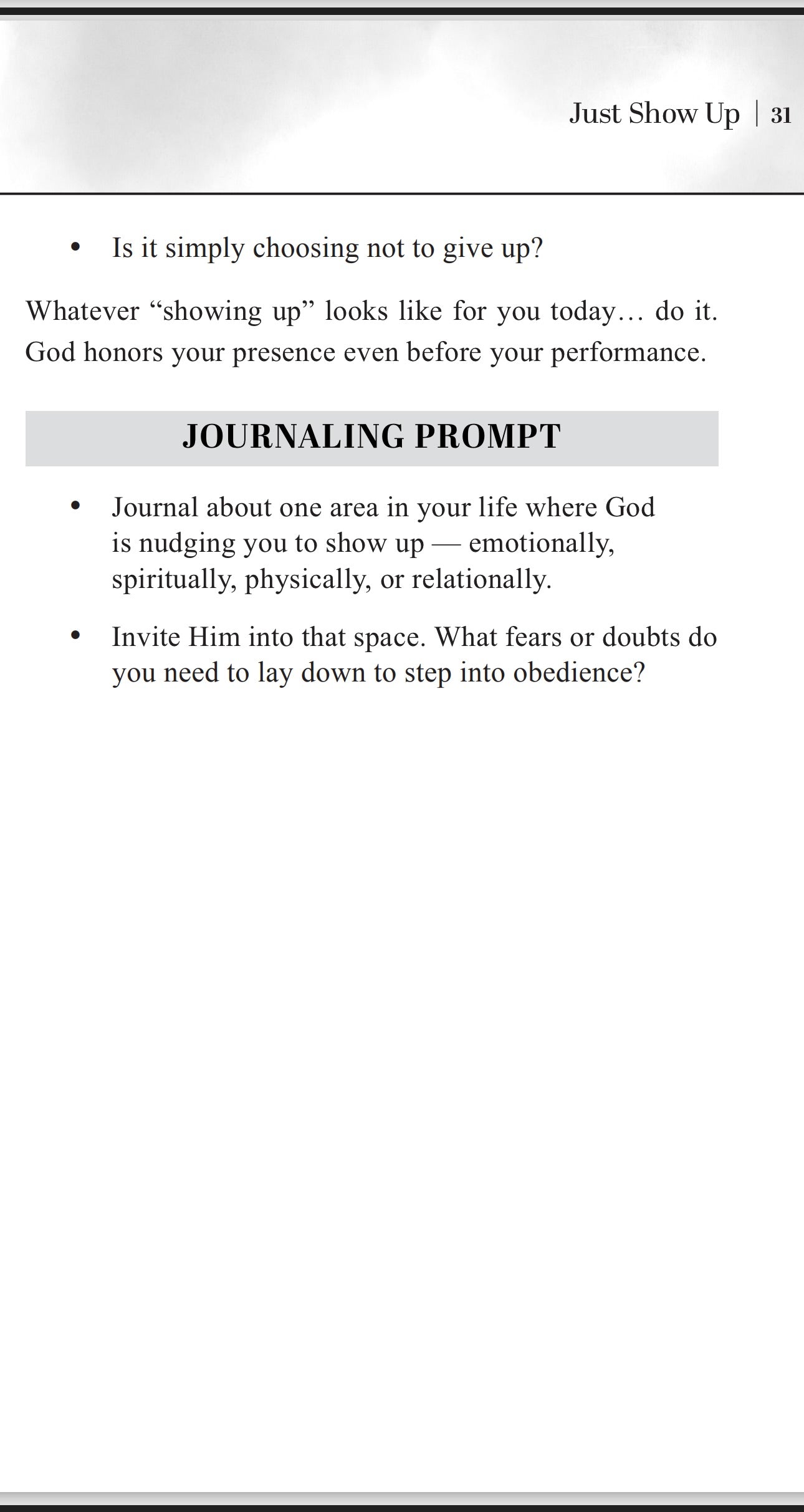 Just Show Up - A Daughter's Daily Yes to God (Order Now, Ships 11/25/25)