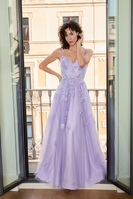 CRISOCOLA Lavendar Floral Gown