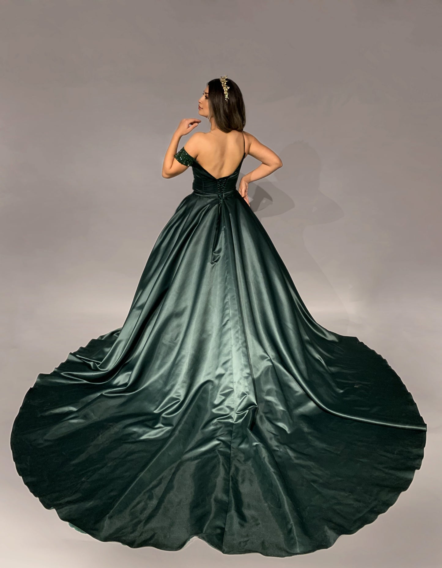Bridal Party Gown - Zumrut Emerald Green Gown