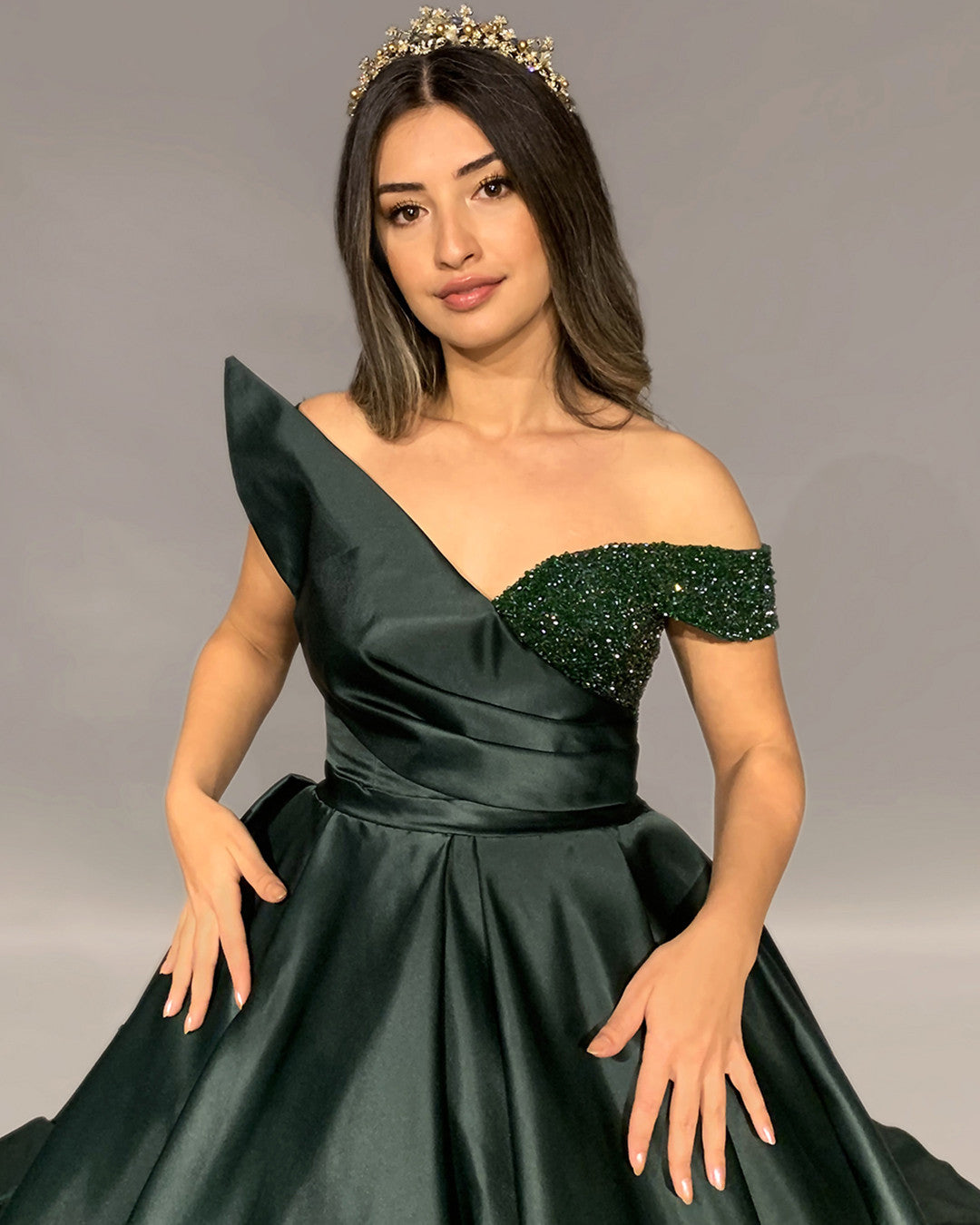 Bridal Party Gown - Zumrut Emerald Green Gown