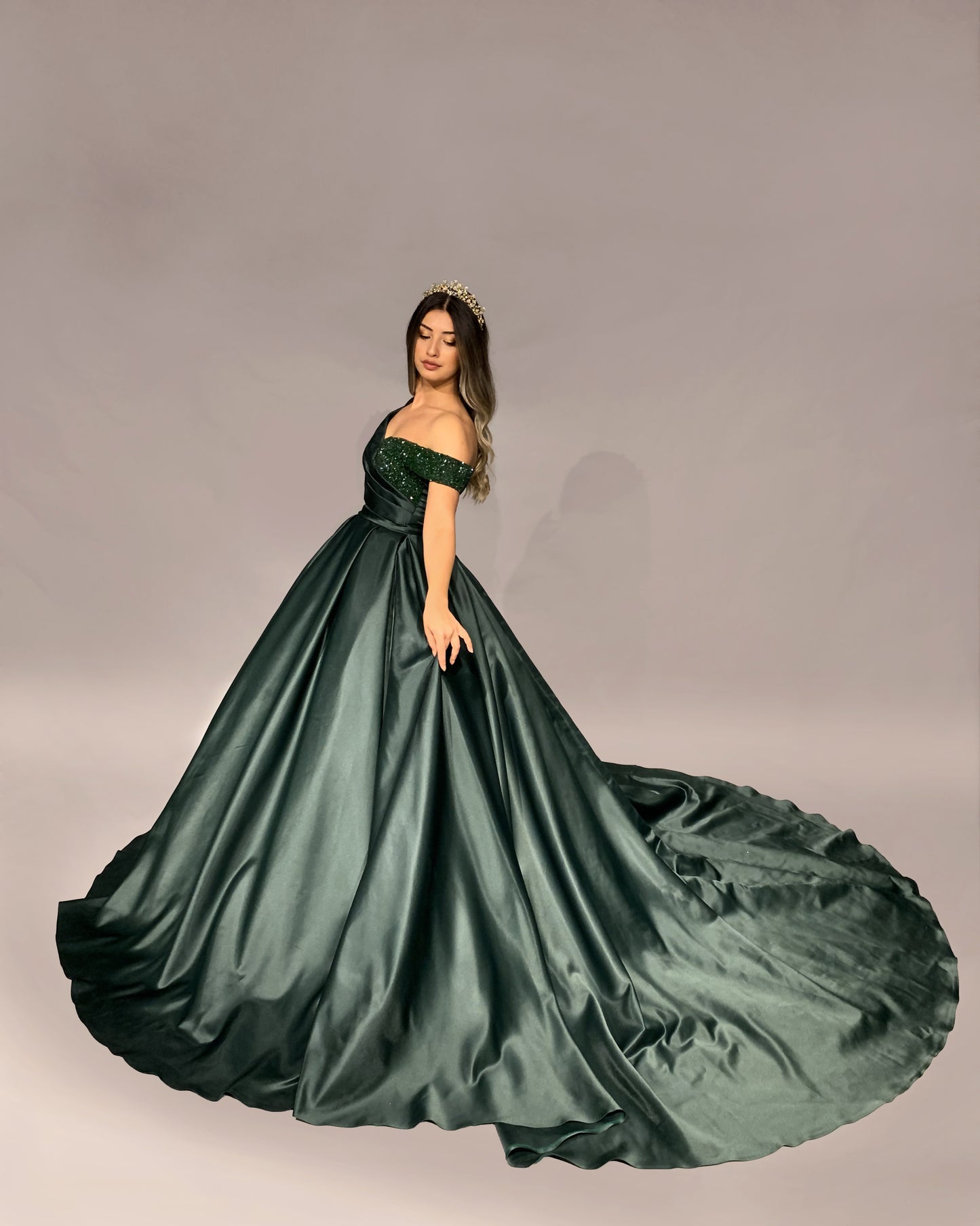 Bridal Party Gown - Zumrut Emerald Green Gown