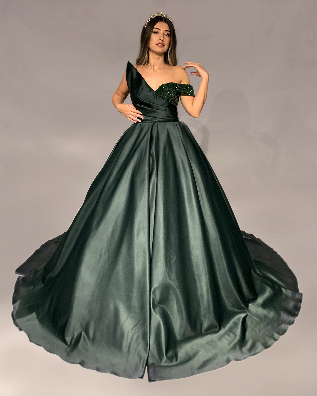 Bridal Party Gown - Zumrut Emerald Green Gown