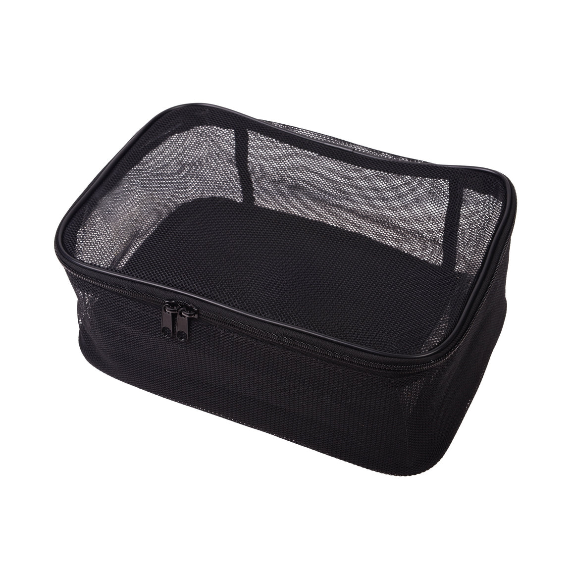 Assorted Size Cosmetics Travel Bag - Black Mesh - 3PC Set