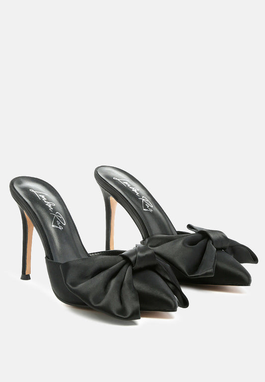 Sidonie Bow Detail Stiletto Mules Heels